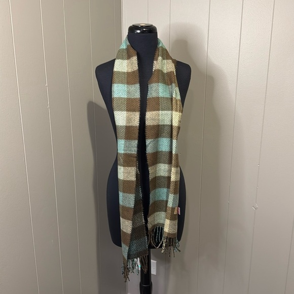 Unisex Women’s Men’s Long Fringe Scarf Checks Cashmere Winter Outdoor - Picture 1 of 5